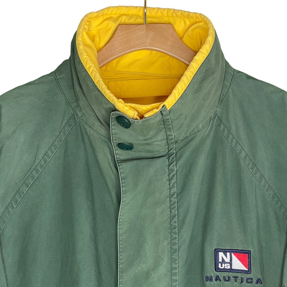 VTG 90's Nautica Embroidered Logo Reversible Sailing Jacket Sz XL - Picture 3 of 6